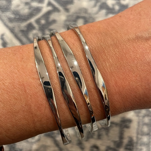 Loft Silver/Gray Stacking Bangle Bracelets - Picture 4 of 4